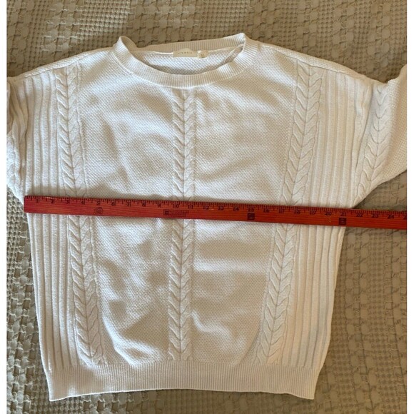 Cyrus Womens Sweater Size XL Cream Cable Knit Crew Neck Dolman Sleeves Stylish - Picture 10 of 12